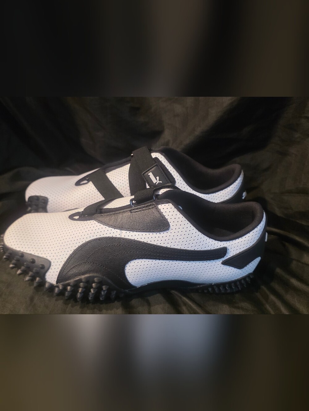 Puma Mostro Perforated Shoes White Black 397331-01 Men Size 10 NWOB